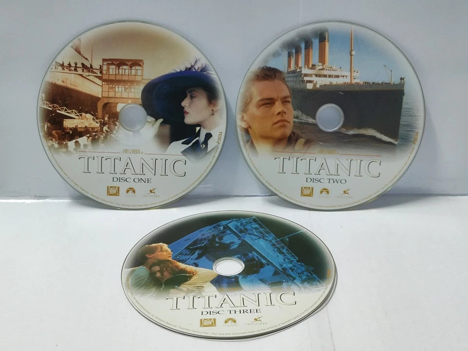 CH888 Movie TITANIC LEONARDO DICAPRIO KATE WINSLET 1997 SINGAPORE English Video CD 3x VCD (FCS10630)