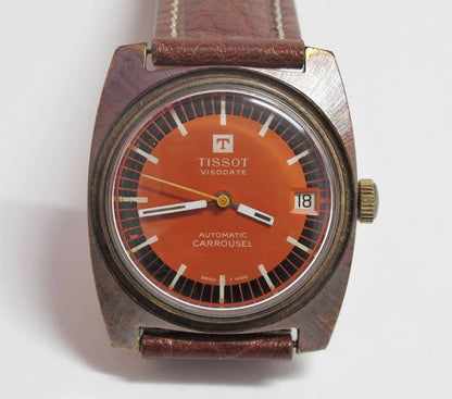 CH888 Vintage Tissot Carrousel Orange Dial Unisex Automatic Watch (TP044)