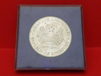 CH888 Singapore 10 Dollars ASEAN 10th Anniversary 1967-1977 Silver Coin (OC477)