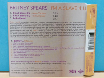 CH888 Britney Spears Singles I'm A Slave For You 2001 Rare Singapore English CD ZN252
