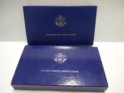 CH888 United States 1986 Liberty Silver Proof Coin Set $1 & Half $ Box & Cert (OC445)