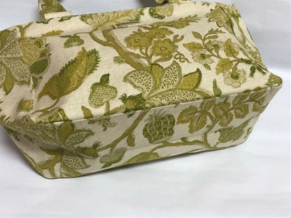 CH888 Authentic Thailand Jim Thompson Rare Limited Edition Green Flower Flora Prints Canvas Bag 1 Pc Only (G006)
