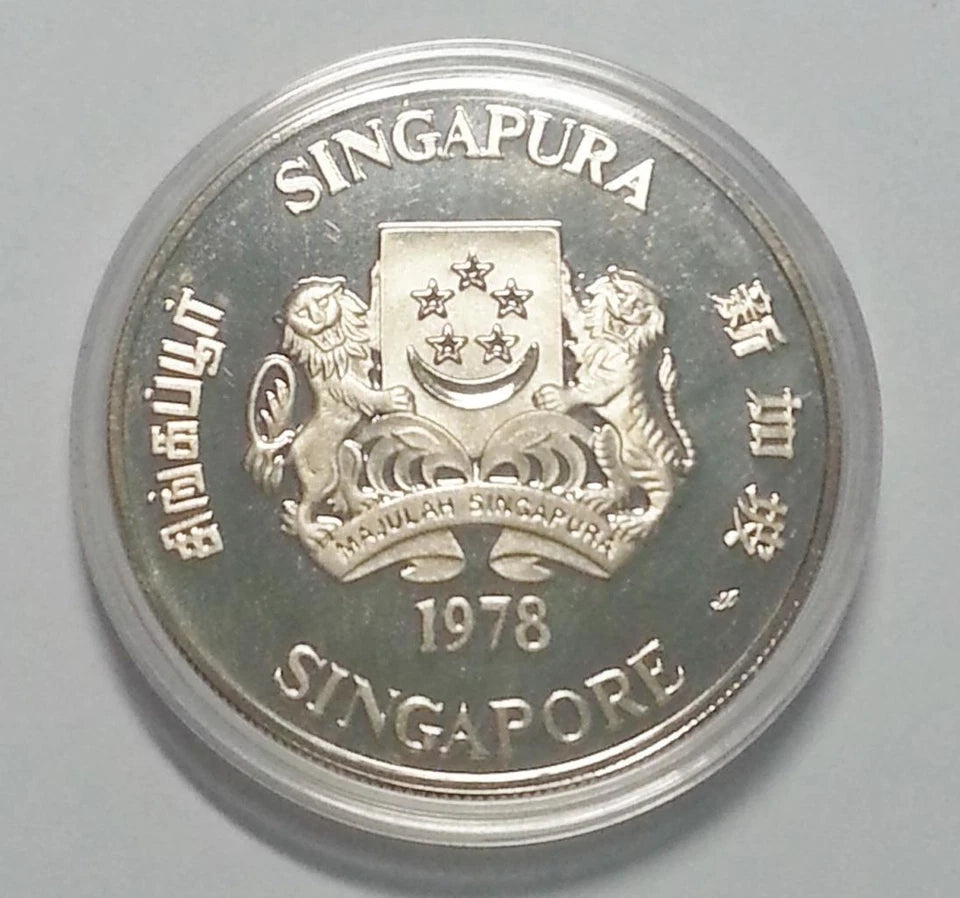 CH888 Singapore Satellite 1978 $10 Silver Proof Coin with Box & Cert (C518)