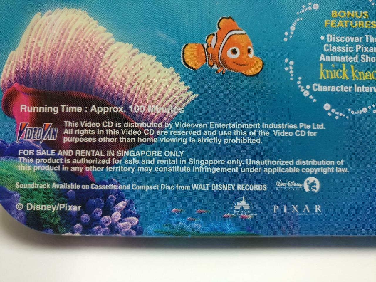 Disney Cartoon Movie Finding Nemo Fish Engish Singapore Video CD 2x VCD CD1106 D