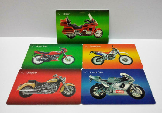 Used Vintage Singapore Phone Cards x5 Motorbike Motorcycle Chopper Yamaha (A435)