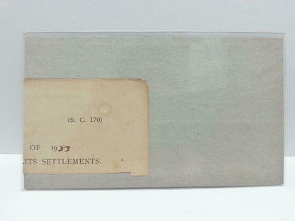 Vintage Singapore Straits Settlement Document Postage Stamp $1 Revenue (AC267)