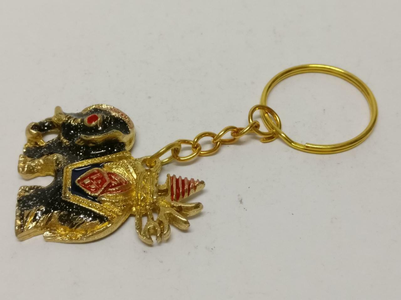 LP888 Beautiful Black Elephant Glitter Gold Tone Metal Keychain Keyring F/S (B793)