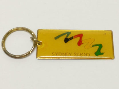 Vintage Australia Sydney 2000 Olympics Gold Tone Metal Keychain Keyring F/S B745