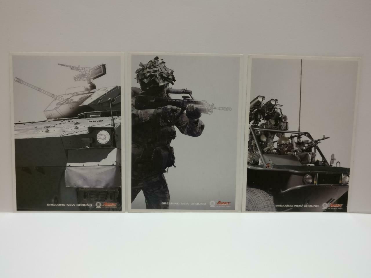 LUCKYPIGEON888 Singapore Army SAF Tank Soldier Rifle Postcard Set Of 3 (E0488)