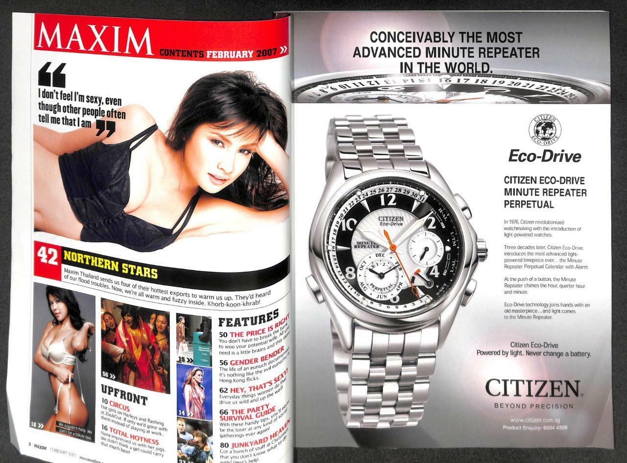 Singapore Maxim Magazine Sexy Bikini Girl Bra Thailand Bibee Carl Lewis M037
