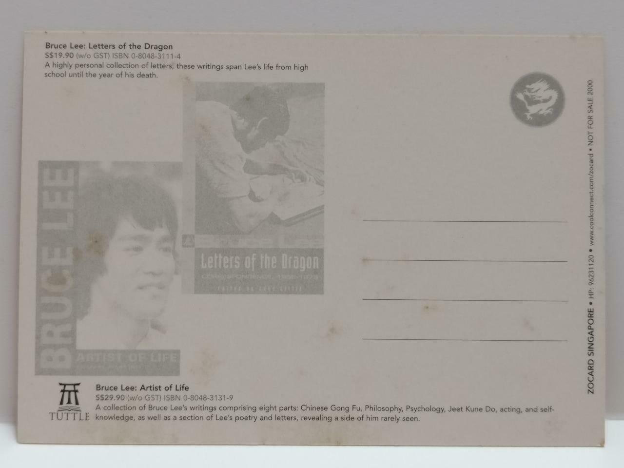 LUCKYPIGEON888 Rare Bruce Lee 李小龙 Best Athlete 2000 Singapore Postcard (E0384a)