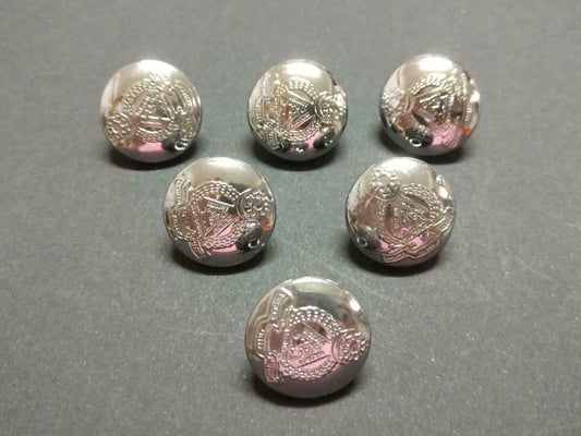LP888 Vintage Singapore Civil Defence Force 18mm Silver Tone 6 x Button F/S B885