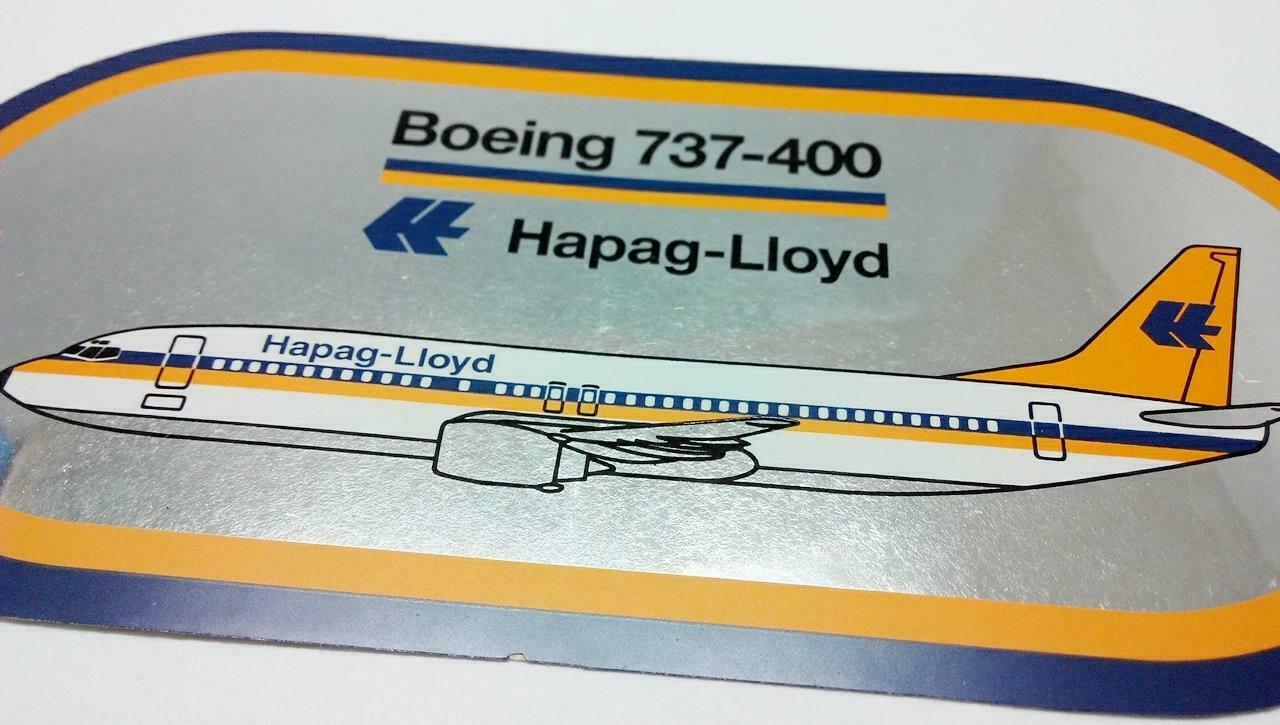 Vintage 80’s Sticker Hapag-Lloyd Boeing 737-400 Airlines F/S (A777)