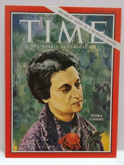 LUCKYPIGEON888 Time Magazine Indira Gandhi India PM Singapore Postcard (E0376)