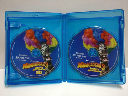 Blu-Ray 3D Movie Dreamworks Madagascar 3 2012 2x Disc No Booklet (GA386)