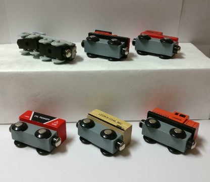 Magnetic Wooden Train Set Spencer Figurines Toys x6 F/S (FTY016) *30