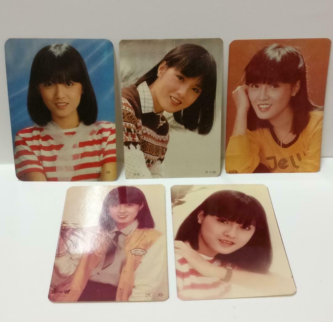 Vintage Taiwan Singer Jelly Jiang Ling 江玲 Colour Photo Card x5 Lot F/S (P206)