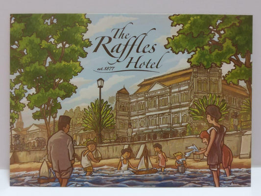 LUCKYPIGEON888 Singapore Raffles Hotel Tourism Building 2014 Ad Postcard (E0412)