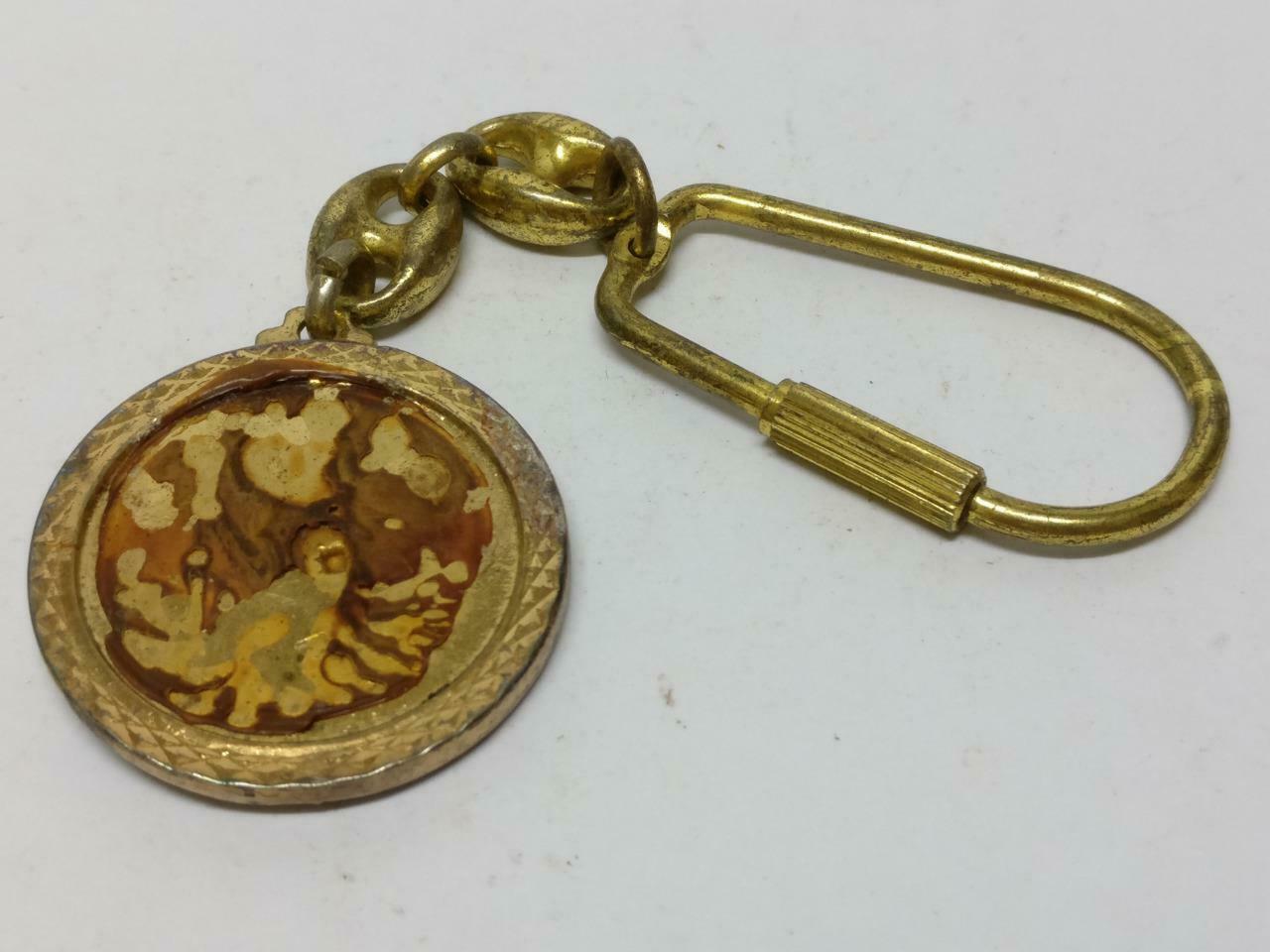 LP888 Jesus S. Franciscus Assisiensis Confessor Gold Tone Keyring Keychain F/S B790
