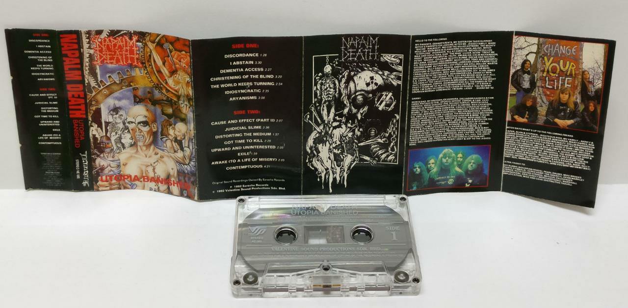 Napalm Death Metal Utopia Banished 1992 Rare Malaysia Cassette (CT241)