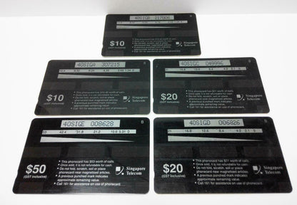 Used Vintage Singapore Phone Cards x5 Insects Bee Ant Ladybird Damselfly (A438)