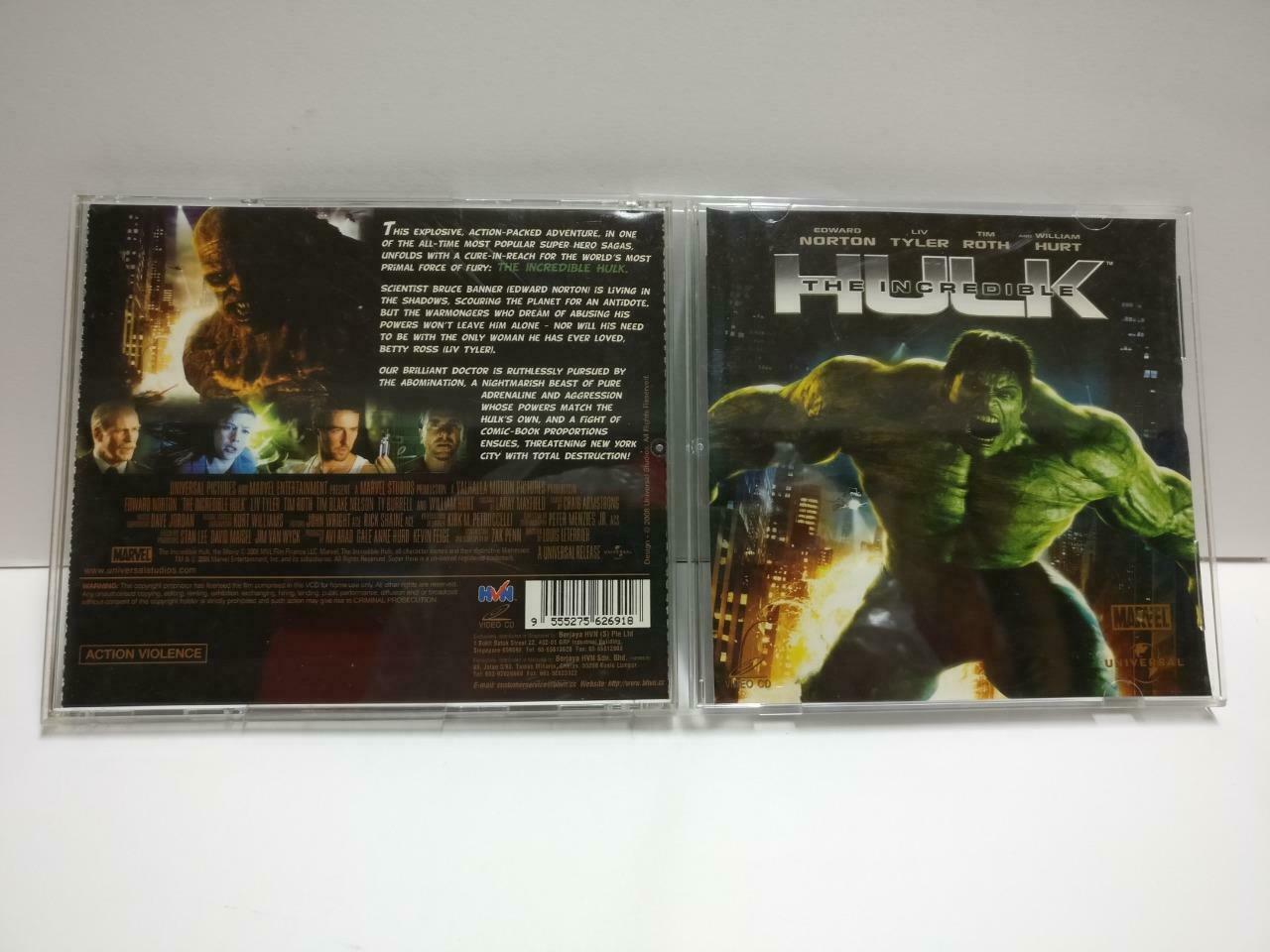 Marvel Movie The Incredible Hulk Edward Norton Singapore Video 2x VCD CD1120 D