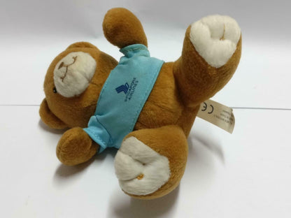 Singapore Airlines SIA Blue Shirt Brown Teddy Bear 5" Plush Toy F/S (PTY050)