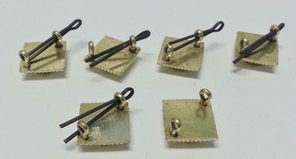 Rare Vintage 70s Singapore Army Uniform Gold Tone Buttons x 6 Pin Badge (B204)