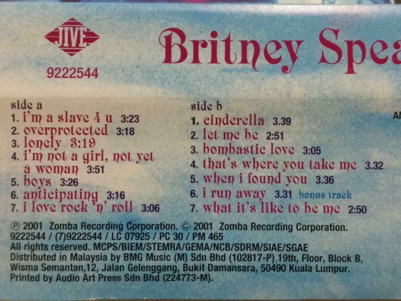 Britney Spears BRITNEY 2001 Mega Rare Malaysia English Cassette CT474