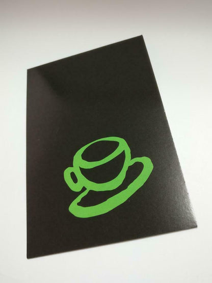 LUCKYPIGEON888 T2 Tea Too Green Coffee Cup Doodle Australia Postcard (E0008)