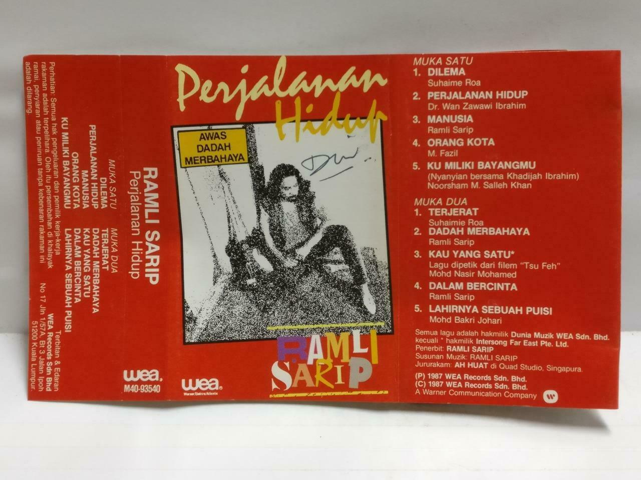 Rare Malay Rock Ramli Sarip Perjalanan Hidup 1987 Malaysia Melayu Cassette CT755