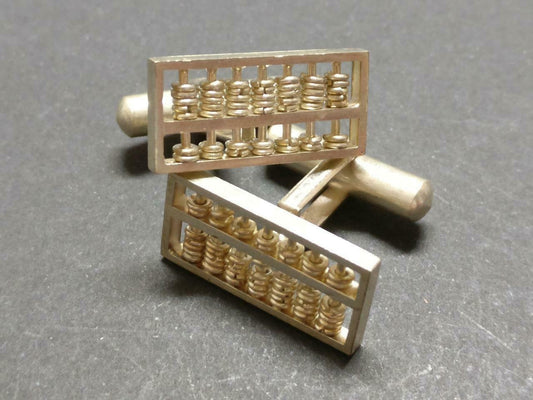 Rare Vintage Chinese Unique Abacus 算盘 Silver Tone Mens Shirt Cufflinks B876