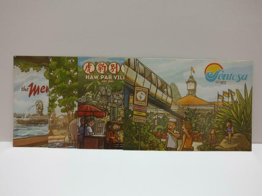 LUCKYPIGEON888 Singapore Sentosa Merlion Raffles Hotel Postcard Lot Of 4 E0489
