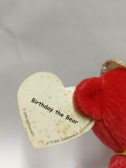 McDonald's Ty Beanie Red Party Hat Birthday Bear 6" Plush Soft Toy F/S (PTY135)