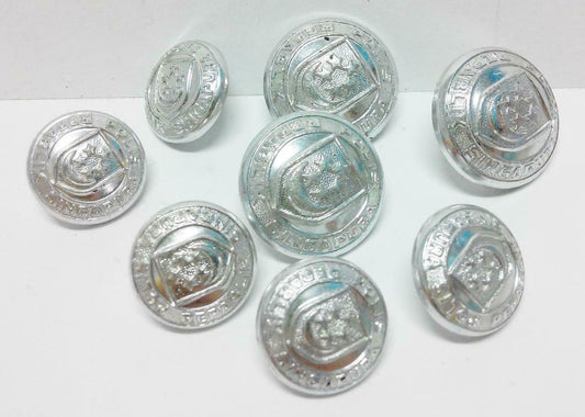 Rare Vintage Singapore Police Uniform Round Button Buttons x 8 pcs F/S B349
