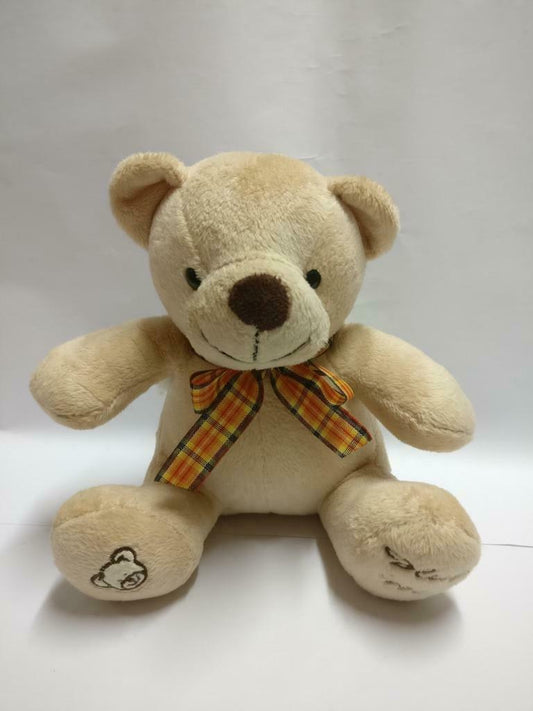 Brown Teddy Bear With Checkered Scarf 7" Plush Soft Toy F/S (PTY066)