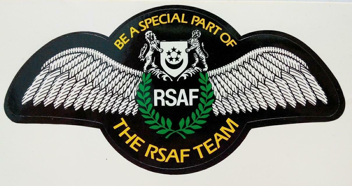 Vintage 80’s Sticker RSAF Singapore Air Force F/S (A771)