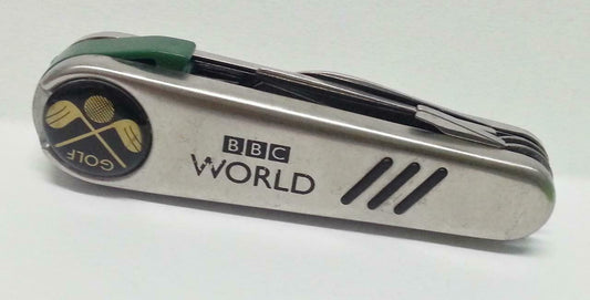 Rare Vintage BBC World News Souvenir Pocket Camping Mutipurpose Knife F/S (B002)