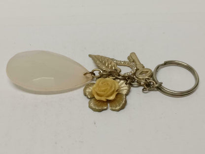 LP888 Vintage Flower Teardrop Acrylic Heart Multi Charms Keychain Keyring F/S (B832)