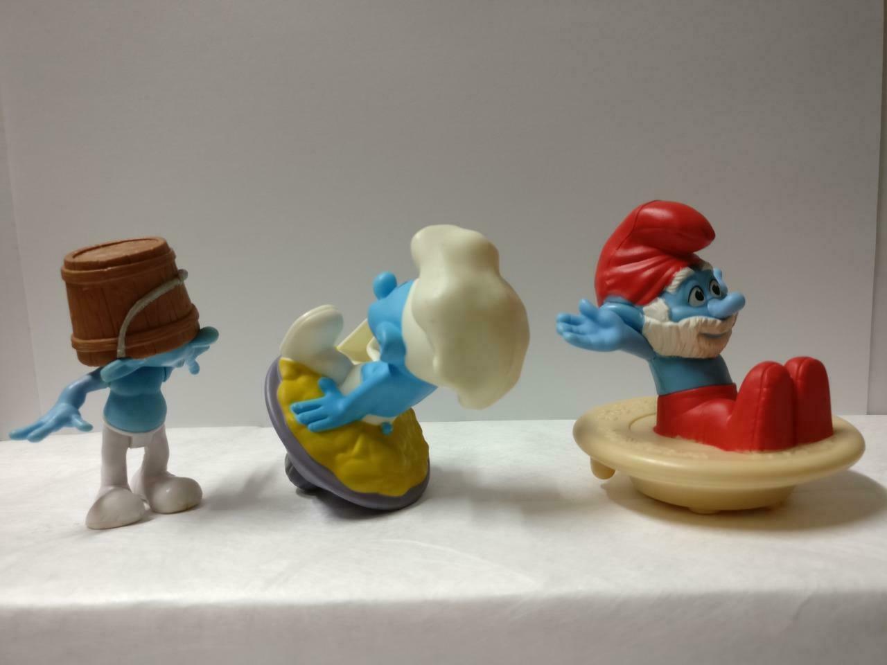 McDonalds Smurfs Bucket Spin Ball Cute Figure Toys x8 Lot F/S (FTY008) *G