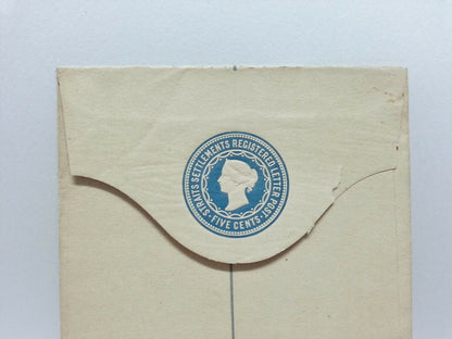 Vintage Singapore Straits Settlements Registered Letter Unused Cover (AC272)