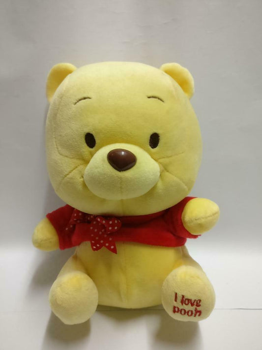 Disney Cute Winnie The Pooh Red Ribbon 8" Plush Soft Toy F/S (PTY076)