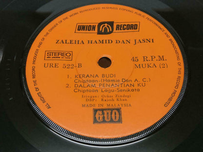 Malay Zaleha Hamid Dan Jasni Loden & Rare Orkes Zindegi Band Malaysia 7" EP 317
