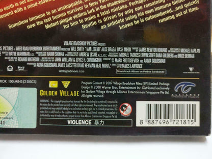 Movie I am Legend Will Smith 2007 Singapore English Video CD 2x VCD CD1148 D