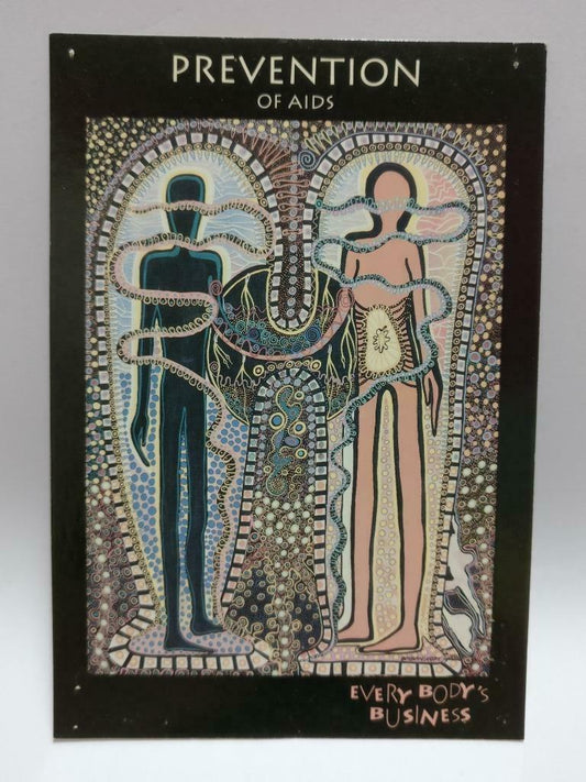 LUCKYPIGEON888 AIDS Prevention Awareness Abstract Art Australia Postcard (E0038)