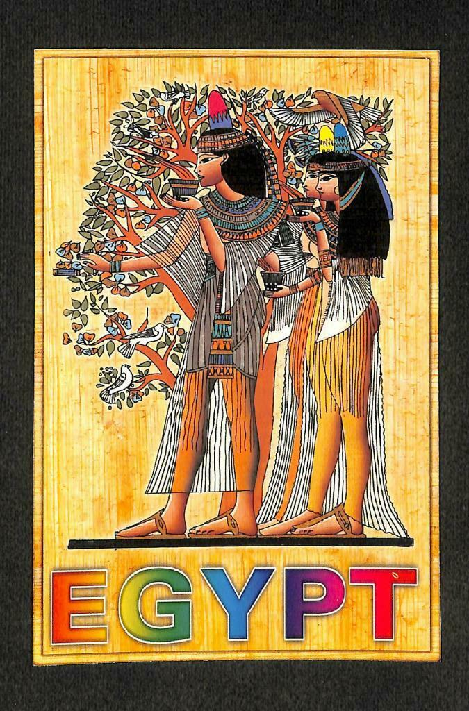 LUCKYPIGEON Egypt Fig Meal XIX Dynasty Drawing Art Postcard (C1521)