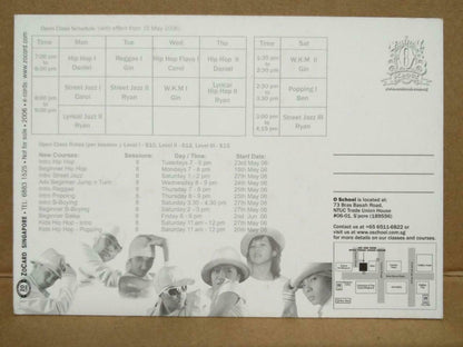LUCKYPIGEON O School Dance Open Class Schedule Singapore Ad Postcard (C2076)