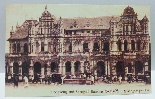 Hong Kong & Shanghai Banking Corp Vintage Singapore Postcard Reprint (AC126)