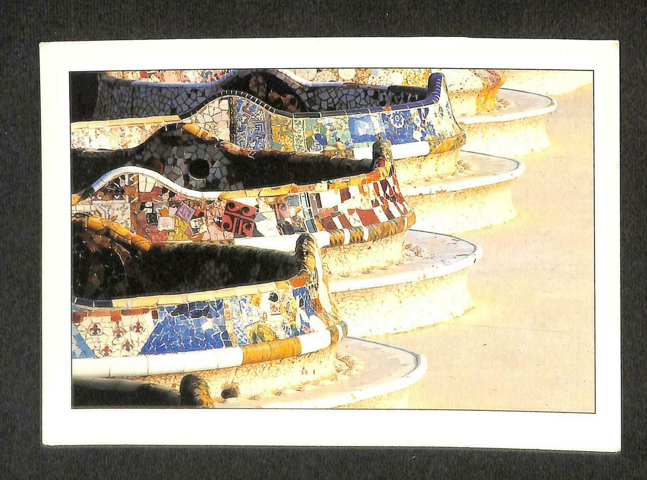 LUCKYPIGEON Serpentine Bench Mosaic Tiles Architecture Art Postcard (C1604)