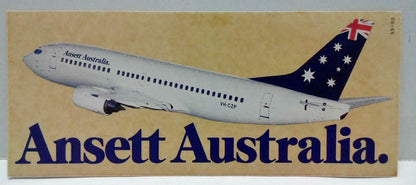 Vintage 80’s Sticker Ansett Australia Airlines F/S (A776)